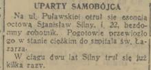 Uparty samobójca, 1937