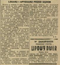 Lekarz i aptekarz, 1937