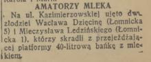 Amatorzy mleka, 1937