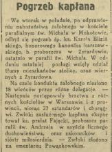 Pogrzeb kapłana, 1937