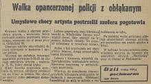 Walka z obłąkanym, 1937