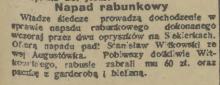 Napad rabunkowy. Siekierki, 1937