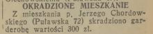 Okradzione mieszkanie, 1937