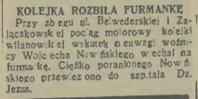 Kolejka rozbiła furmankę, 1938