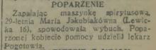 Poparzenie, 1938