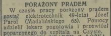 Porażony prądem, 1938