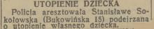 Utopienie dziecka, 1939