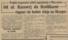 Projekt arterii spacerowej, 1939