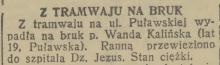 Z tramwaju na bruk, 1939