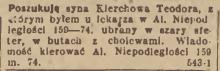Poszukuję syna, 1945
