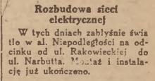 Rozbudowa sieci, 1945