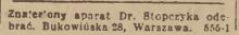 Aparat Dr. Stopczyka, 1945