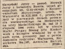 Ktokolwiek wie, 1947
