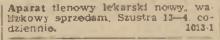 Aparat tlenowy sprzedam, 1947