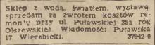 Sklep z wodą i światłem, 1947