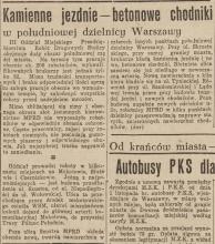 Kamienne jezdnie, betonowe chodniki