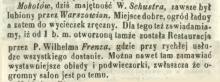 Miejsce dobre, 1852