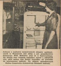 Od wieszaka do lodówki, 1958