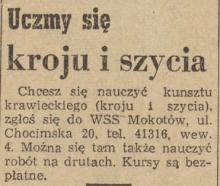 Uczmy się kroju i szycia, 1958